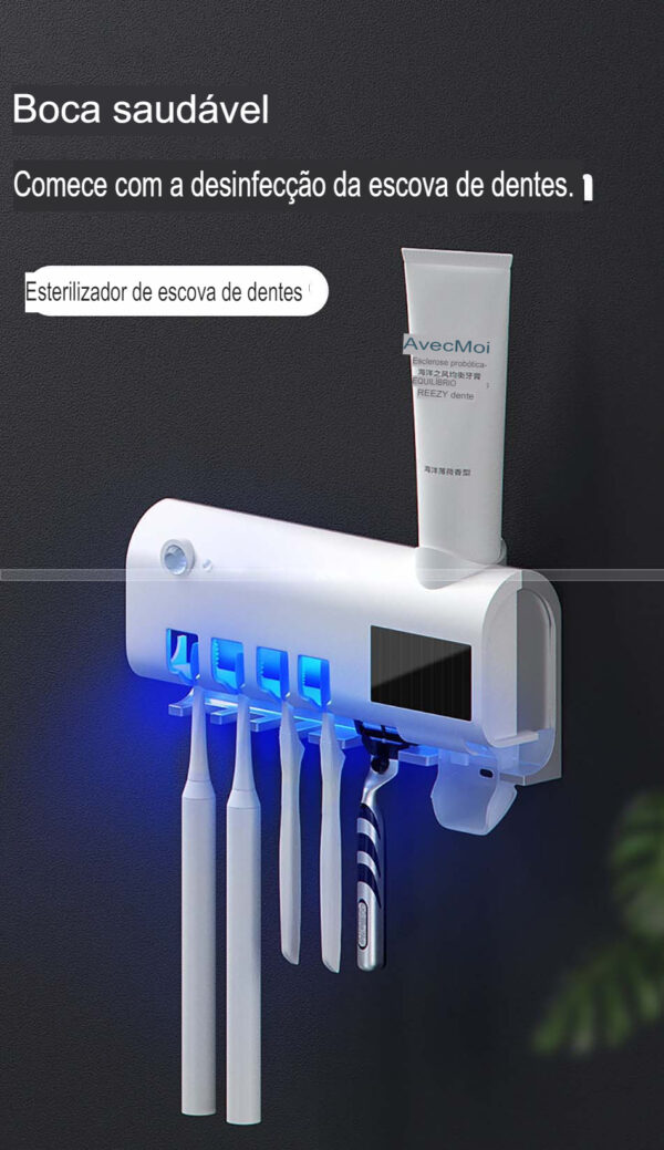 Suporte Escova de Dentes - Portátil com Luz UV (proteção e higiene por completo) - Image 3