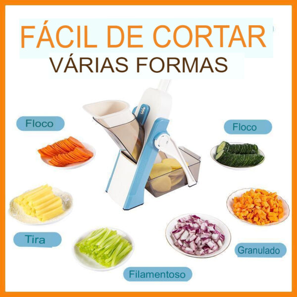 Cortador Multifuncional - (Frutas, Legumes, Vegetais, Máquina Manual Cortadora de Fatias, Batata, Ralador, Três-Em-Um) - Image 2