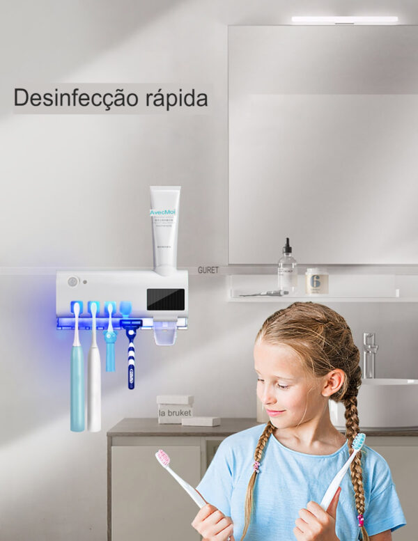 Suporte Escova de Dentes - Portátil com Luz UV (proteção e higiene por completo) - Image 9