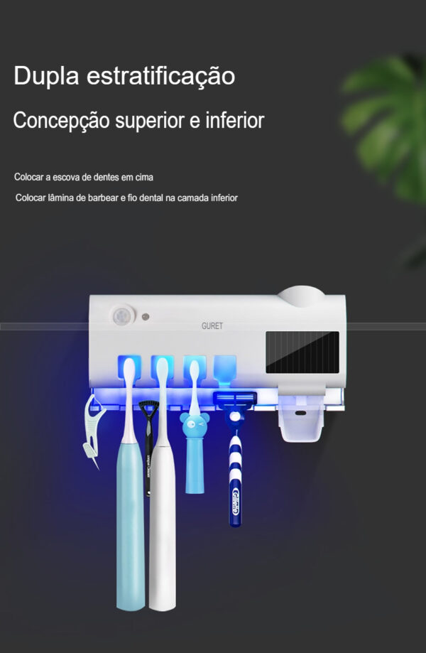 Suporte Escova de Dentes - Portátil com Luz UV (proteção e higiene por completo) - Image 11