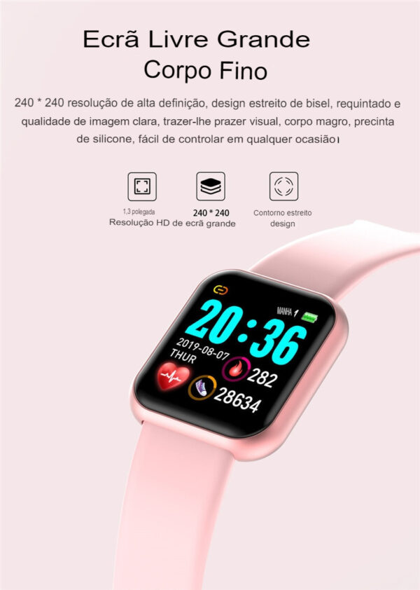 Novo Relógio SmartWatch Inteligente Bluetooth Eco IT 5 - Feminino/ Masculino (rastreador, fitness, pulseira de silicone) - Image 5