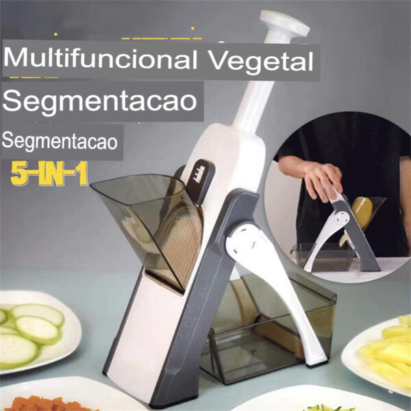 Cortador Multifuncional - (Frutas, Legumes, Vegetais, Máquina Manual Cortadora de Fatias, Batata, Ralador, Três-Em-Um) - Image 14