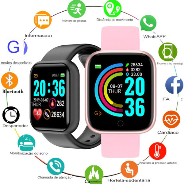 Novo Relógio SmartWatch Inteligente Bluetooth Eco IT 5 - Feminino/ Masculino (rastreador, fitness, pulseira de silicone) - Image 6