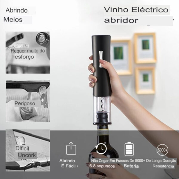 Abridor Portátil Elétrico - para Garrafas de Vinho - Image 26