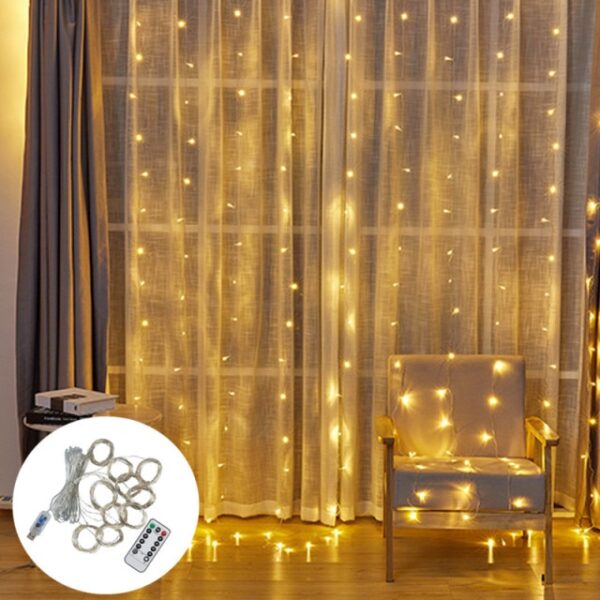 Cortinas Luz de Natal (pisca-pisca) - Enfeites p/ Natal, em Cortinas de Fios/ Cordas, p/ Decorações: Cortinas, Árvores de Natal, Portas, Janelas, Painéis Diversos,  Sacadas, Casa, Terraços Etc.. - Image 21