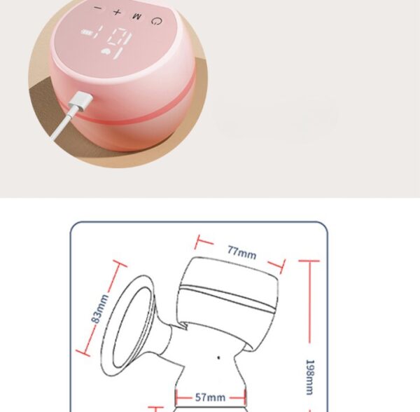 Bomba Elétrica Portátil Multifuncional - para tirar Leite Materno, Incluso: Bico de Mamadeira Adaptável - capacidade 180ml - (2 modos de bombeamento, 9 níveis de ajuste de intensidade, carregamento USB, indolor, sucção leve, sem dor, protetor macio, baixo ruído) - Image 12