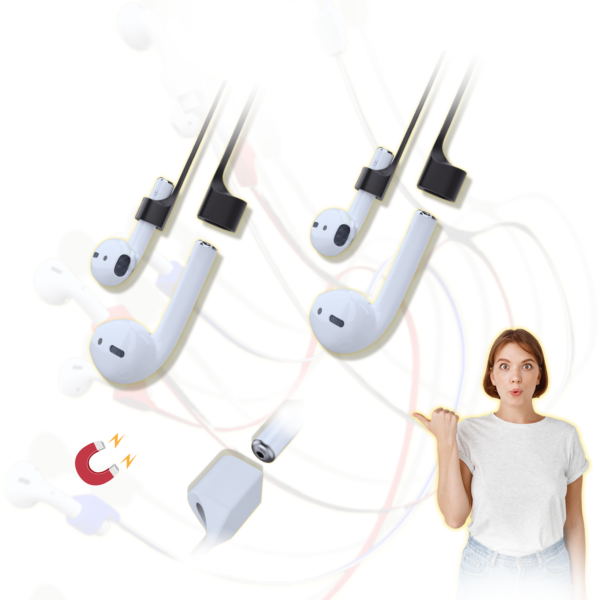 Correia Protetora Extra Suporte para Fones: AirPods, AirDots, Fones Bluetooth (geral) - de silicone (coloridos, prevenção: quedas, danos, perdas) auxilia em sua rotina, prático para correr, caminhar - Image 11